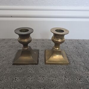 Elegant Brass and Bronze Candle Holders